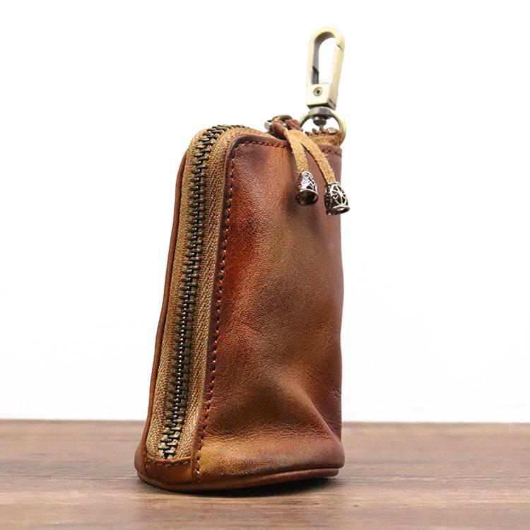 メンズ 鞄 カバン バック ファッション オシャレ アイテム 小物 タンニン なめし革 レトロ ディストレス トキー バッグ 最上層牛革 メンズ 革 ウエスト ハンギング ミニ キー バッグ