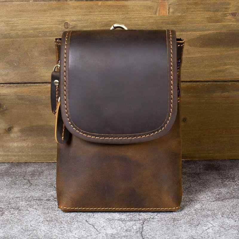 メンズ 鞄 カバン バック ファッション オシャレ アイテム 小物 シンプル 革 メンズ バッグ レザーベルト 携帯電話 ウエスト バッグ メッセンジャー バッグ 最上層牛革 レトロ ワークス