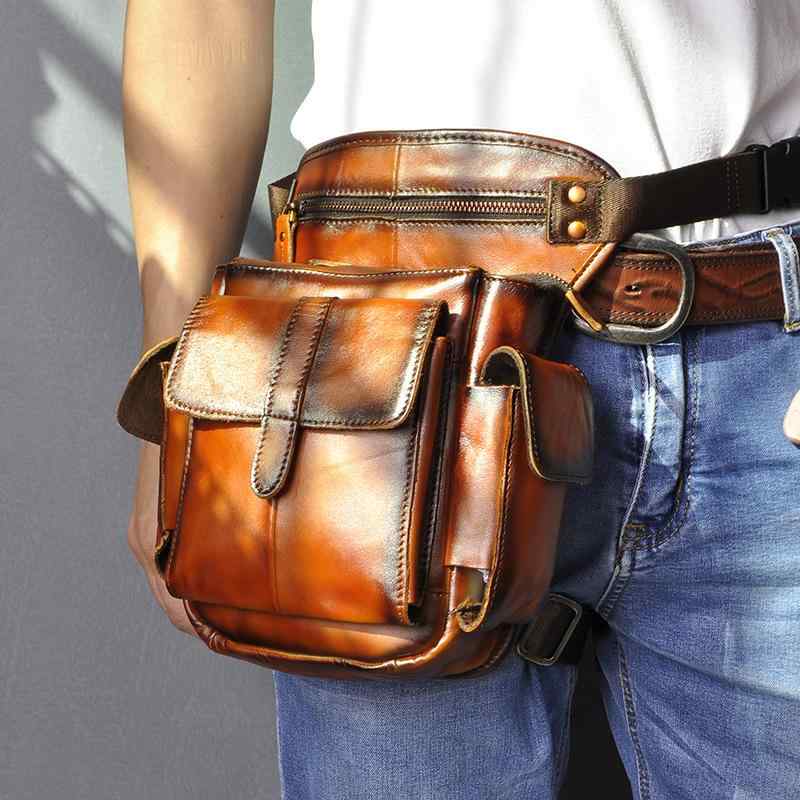 Other - メンズ 鞄 カバン バック ファッション オシャレ アイテム 小物 メンズ 革 ウエスト バッグ 多機能 大容量 レッグ バッグ 最上層牛革 レトロ ショルダー クロス ボディ バッグ
