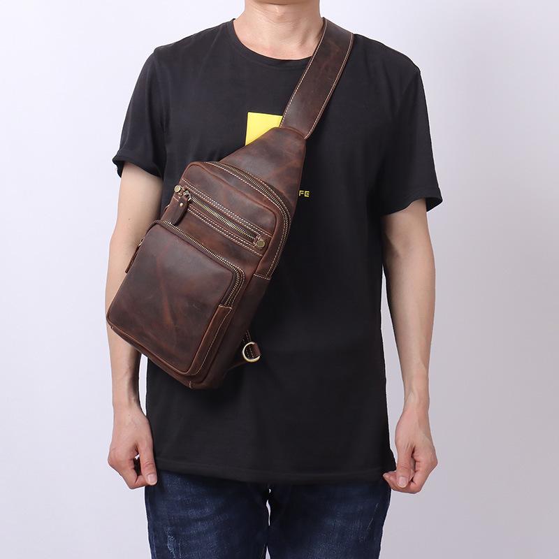 メンズ 鞄 カバン バック ファッション オシャレ アイテム 小物 レトロ チェスト バッグ 革 バック パック 最上層牛革 カジュアル メンズ バッグ レザー ショルダー メッセンジャー バッグ メンズ