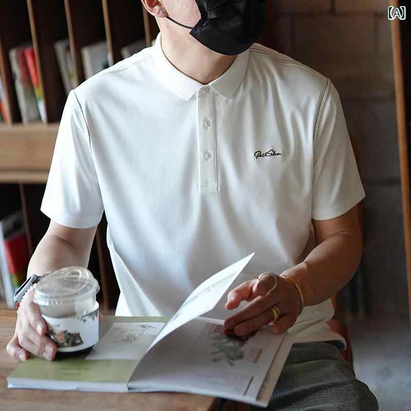 メンズ ファッション 服 男性用 オシャレ シンプル 大人 かっこいい 大きいサイズ ストリート 紳士服 ダーク 柄 シンプル 半袖 ポロシャツ 春夏 高 刺繍 半袖 T シャツ