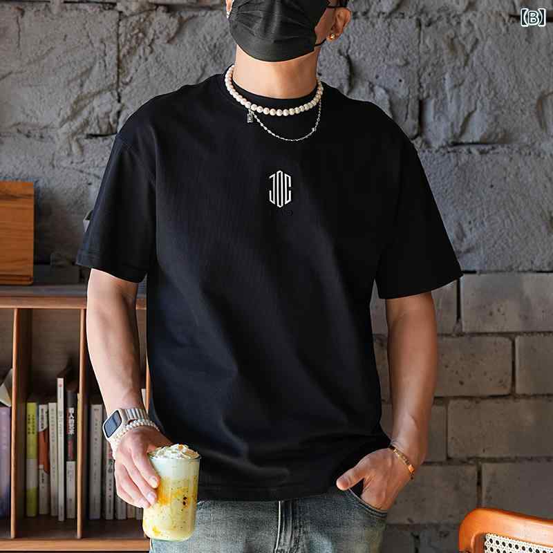 メンズ ファッション 服 男性用 オシャレ シンプル 大人 かっこいい 大きいサイズ ストリート 紳士服 アメリカ カジュアル レター プリント ラウンドネック 半袖 T シャツ 夏 半袖 トップス