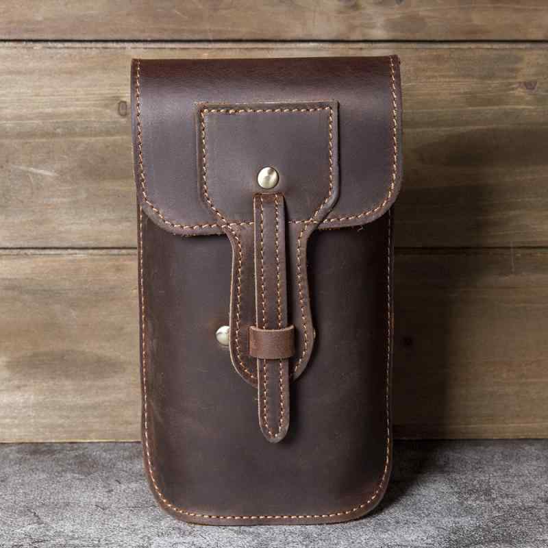 メンズ 鞄 カバン バック ファッション オシャレ アイテム 小物 シンプル レザー 最上層牛革 メンズ スマホ バッグ 革 ウエスト ベルト タイプ ズボン ハンギング