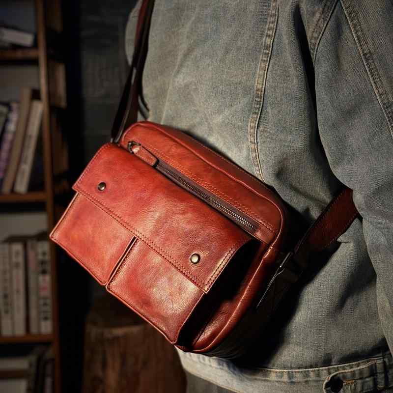 楽天リコットメンズ 鞄 カバン バック ファッション オシャレ アイテム 小物 レトロ なめし 牛革 ショルダー バッグ メンズ 革 クロス ボディ バッグ カジュアル 韓国スタイル メッセンジャー バッグ バック パック