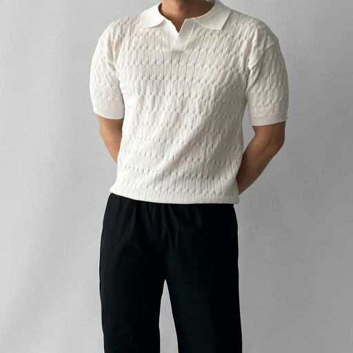 メンズ ファッション 服 男性用 オシャレ シンプル 大人 かっこいい ストリート ツイスト 半袖 ニット ポロシャツ 軽量 大人っぽい スタイル シンプル ハイエンド トップス 無地 Tシャツ メンズ ファッション 服 男性用 オシャレ シンプル 大人 かっこいい ストリート ツイスト 半袖 ニット ポロシャツ 軽量 大人っぽい スタイル シンプル ハイエンド トップス 無地 Tシャツ