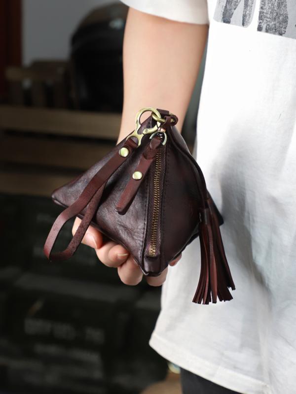 メンズ ファッション オシャレ アイテム 小物 最上層 牛革 小銭入れ 女性 レトロ バッグ コイン ジッパー ミニ レザーハンド 収納
