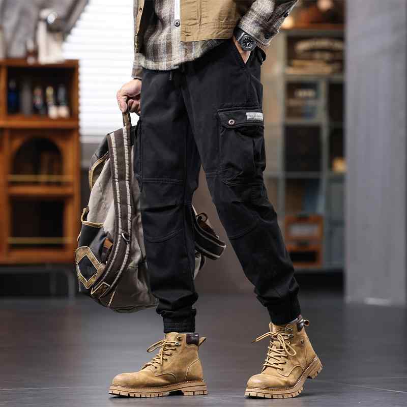 メンズ ファッション 服 男性用 オシャレ シンプル 大人 かっこいい ストリート アメリカン パラシュート 夏 ゆったり 袖口 カジュアル パンツ マルチポケット
