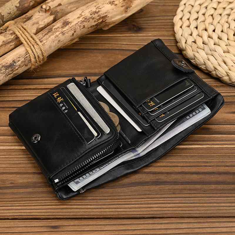 メンズ 鞄 カバン バック ファッション オシャレ アイテム 小物 レザー ウォレット レトロ 縦型 ファスナー ウォレット 最上層牛革 シンプル メンズ カードホルダー