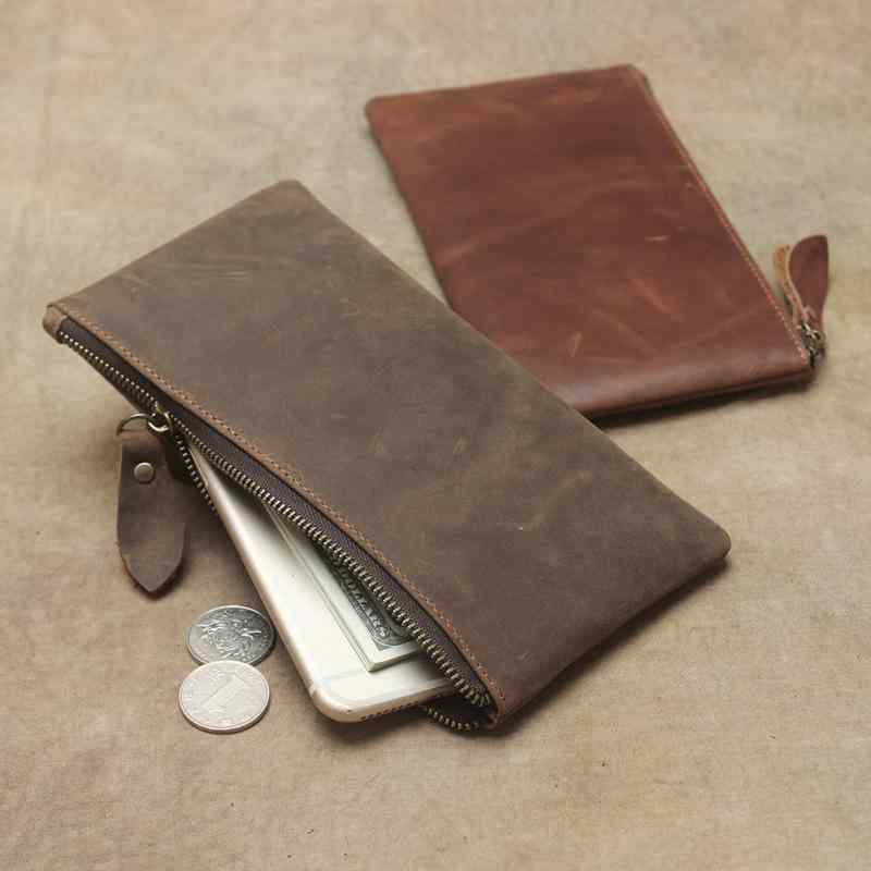メンズ 鞄 カバン バック ファッション オシャレ アイテム 小物 レトロ 財布 メンズ ロング ソフト 牛革 カード バッグ 革 レザー カジュアル ウォレット