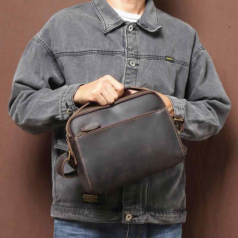 メンズ 鞄 カバン バック ファッション オシャレ アイテム 小物 牛革 クロス ボディ バッグ バック パック メンズ 横型 メンズ バッグ レトロ ショルダー バッグ 革 カジュアル メッセンジャー バッグ