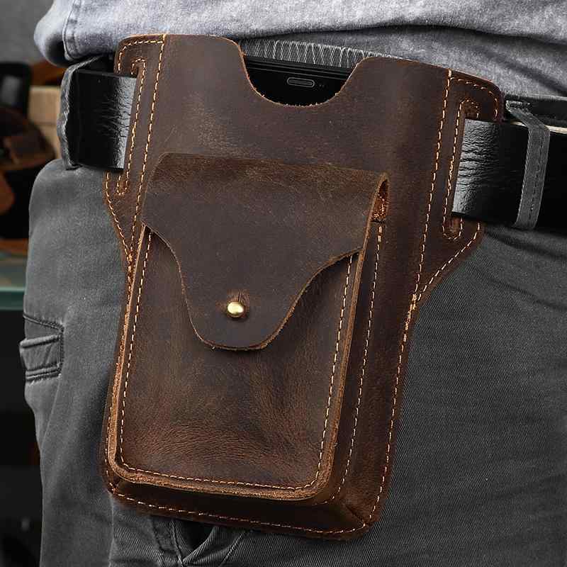 メンズ 鞄 カバン バック ファッション オシャレ アイテム 小物 ランニング 携帯電話 ウエスト バッグ メンズ 作業き 縦型 革 牛革 多機能 キー スポーツ アウトドア タバコ
