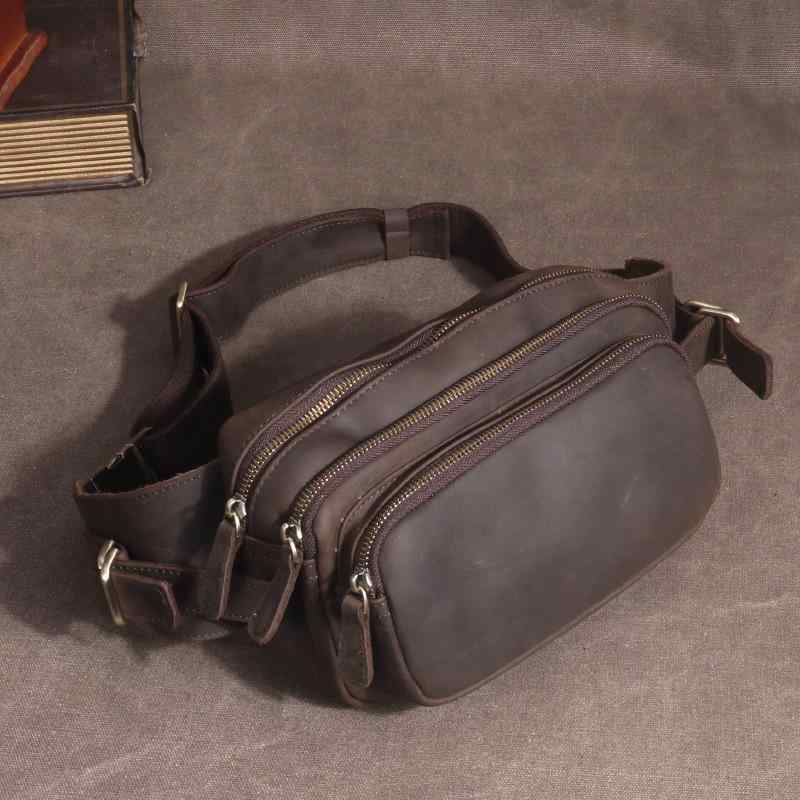 メンズ 鞄 カバン バック ファッション オシャレ アイテム 小物 メンズ ウエスト バッグ 多機能 大容量 革 レザー メッセンジャー バッグ スマホ レトロ カジュアル 牛革 チェスト