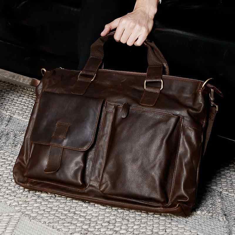 Other - メンズ 鞄 カバン バック ファッション オシャレ アイテム 小物 アメリカン クロス ボディ メンズ バッグ レトロ 革 大容量 コンピュータ PC 収納 バッグ レザー ポータブル メンズ ブリーフ ケース