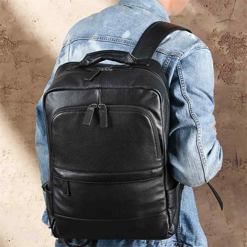 メンズ ファッション オシャレ アイテム 小物 ライチ柄 一層 牛革 バックパック バッグ シンプル カジ..