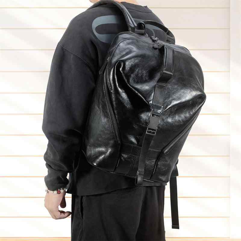 楽天リコットメンズ ファッション オシャレ アイテム 小物 タンニン なめし トップレイヤー 牛革 バックパック 男女兼用 スタイル 大容量 革 レジャー 旅行 用 コンピュータ PC バックパック