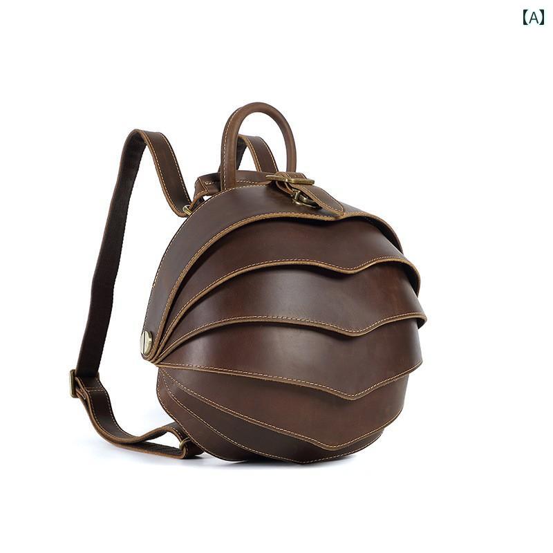 メンズ ファッション オシャレ アイテム 小物 革 カブトムシ バックパック ストリートブラスト バックパック レトロ 第一層 牛革 バッグの商品画像 2