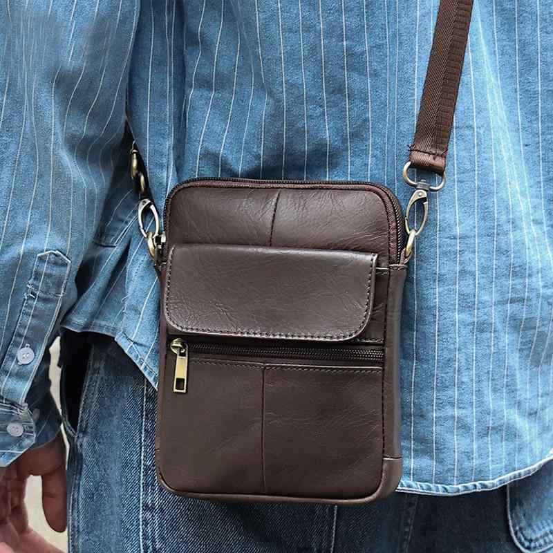 メンズ ファッション オシャレ アイテム 小物 革 メッセンジャー バッグ カジュアル 多機能 ショルダー バッグ 縦型 第一層 牛革 バックパック レディース スマホ バッグ