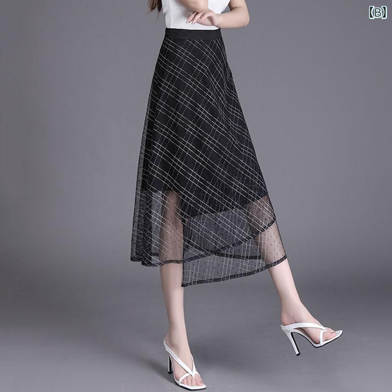 リコットの秋コーデ レディース ファッション 黒 スカート 婦人服 春秋 Aライン ミディアム ガーゼ｜アングル3