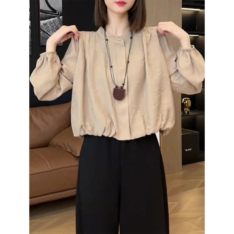 Rakuten - 秋コーデ レディース ファッション フレンチ ハイエンド 長袖 シャツ 女性用 早春　秋用 大きいサイズ トップス