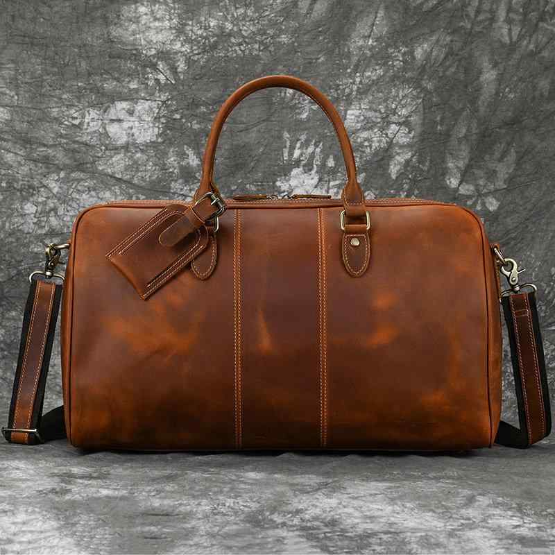 メンズ 鞄 カバン バック ファッション オシャレ アイテム 小物 レザー メンズ トラベル バッグ ポータブル ショルダー バッグ 大容量 レトロ 革 最上層牛革