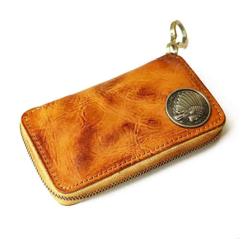 メンズ 鞄 カバン バック ファッション オシャレ アイテム 小物 タンニン なめし革 キー バッグ メンズ ウエスト ジッパー 多機能 デュアル 車 バッグ ピックアップ