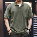 メンズ ファッション 服 男性用 オシャレ シンプル 大人 かっこいい 大きいサイズ ストリート 紳士服 グリーン アメリカン レトロ 半袖 ポロシャツ 夏 ゆったり カジュアル T シャツ