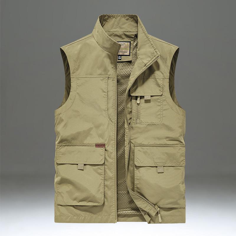 メンズ ファッション 服 男性用 オシャレ シンプル 大人 かっこいい ストリート スタンドカラー 速乾 ウエスト コート ゆったり カジュアル マルチ ポケット ワークウェア ベスト