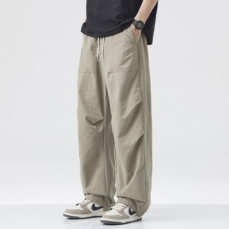 パンツ 男性用 ワイドレッグ ロング丈 大きいサイズ ミドル丈 ミドルレッグ ストリート カジュアル コットン ストレッチ 軽量 通勤 普段使い アウトドア レジャー