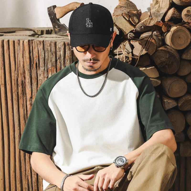Tシャツ メンズ 半袖 半袖 コットン 重磅 拼接 カバー ゆったり 大きいサイズ トップス ラフスタイル 普段使い カジュアル ストリートファッション 綿素材 厚手 ゆったりシルエット 補 楽ちん 着回し
