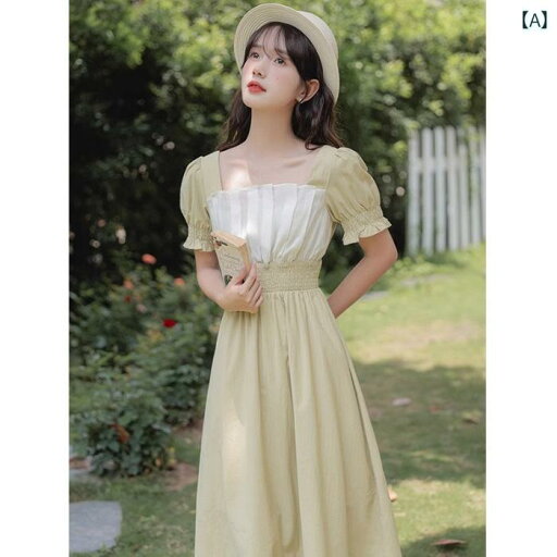 レディース ファッション 服 オシャレ カワイイ 女性用 シンプル 大人カワイイ 大きいサイズ 婦人服 フレンチスクエア ネック グリーン ドレス スタイル 夏 パフスリーブ ロング レディース ファッション 服 オシャレ カワイイ 女性用 シンプル 大人カワイイ 大きいサイズ 婦人服 フレンチスクエア ネック グリーン ドレス スタイル 夏 パフスリーブ ロング