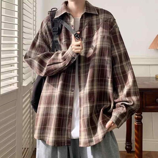 メンズ ファッション 服 用 オシャレ シンプル 大人 かっこいい ストリート 夏コーデ チェック シャツ アメリカン レトロ ジャケット カジュアル 長袖 トップス メンズ ファッション 服 用 オシャレ シンプル 大人 かっこいい ストリート 夏コーデ チェック シャツ アメリカン レトロ ジャケット カジュアル 長袖 トップス