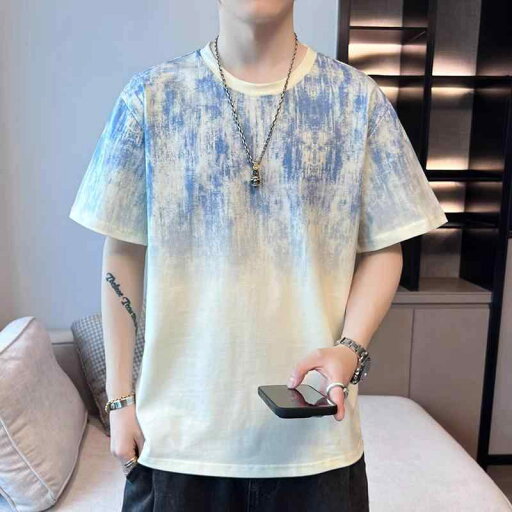 メンズ ファッション 服 用 オシャレ シンプル 大人 かっこいい ストリート 夏コーデ 半袖 T シャツ ラウンドネック ラデーション ボトム T 薄手 カジュアル トップス メンズ ファッション 服 用 オシャレ シンプル 大人 かっこいい ストリート 夏コーデ 半袖 T シャツ ラウンドネック ラデーション ボトム T 薄手 カジュアル トップス