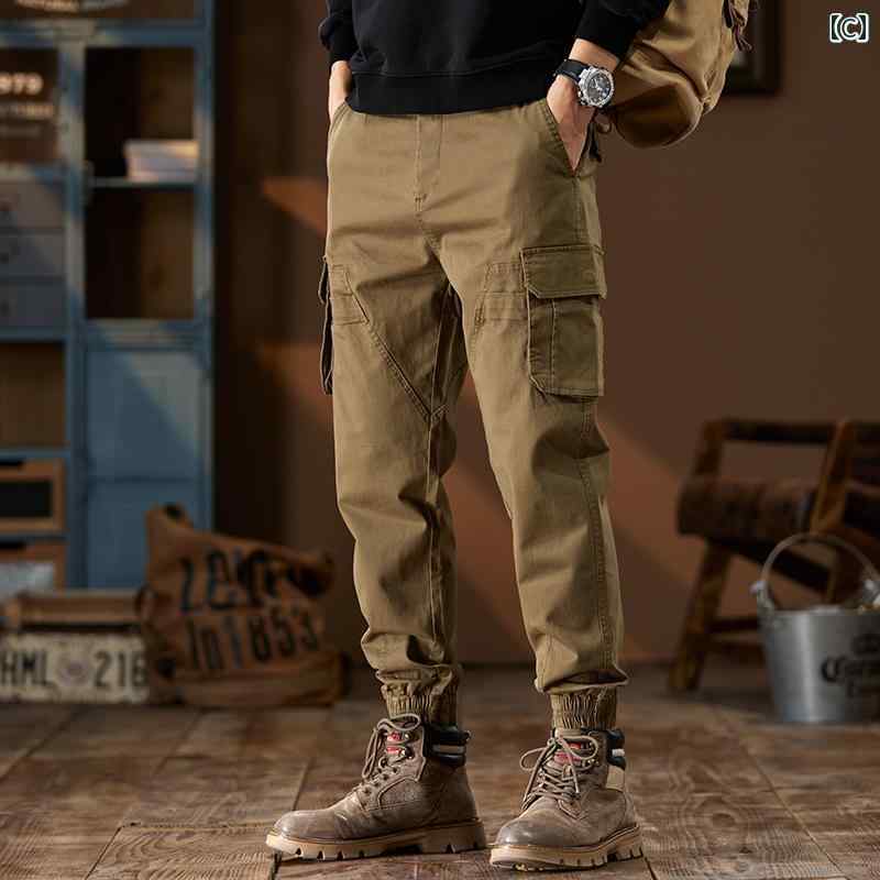 リコットのメンズ ファッション オシャレ 男性用 シンプル 大人 かっこいい カジュアル ストリート ヒップホップ HipHop アメカジ レトロ マルチ パンツ 厚手｜アングル3