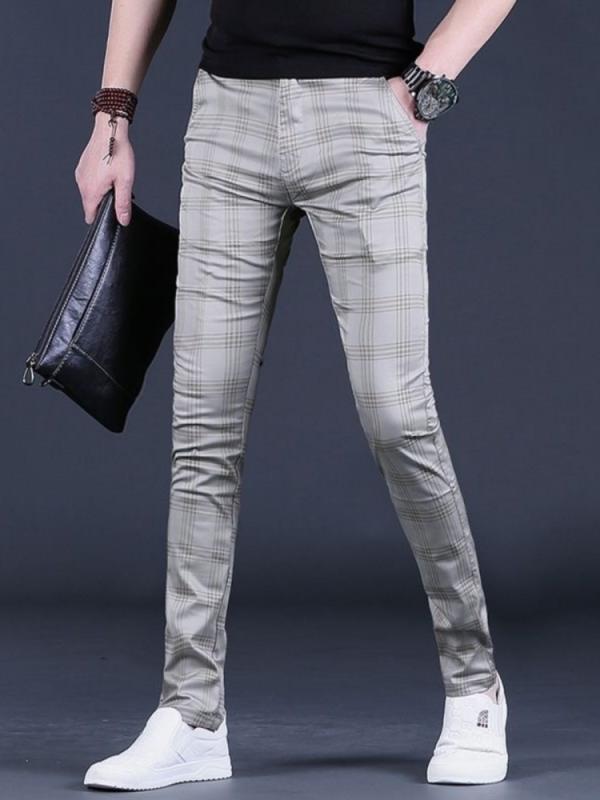 メンズ ファッション 服 用 オシャレ シンプル 大人 かっこいい ストリート 夏コーデ パンツ ズボン 履物 カジュアル パンツ スリムフィット プリントチェック 軽量 ハイエンド