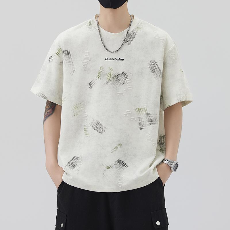 メンズ ファッション 服 用 オシャレ シンプル 大人 かっこいい ストリート 夏コーデ トップス T シャツ コットン プリント カジュアル 半袖