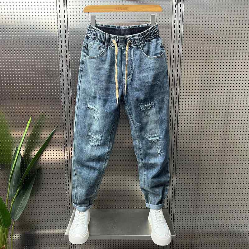 Rakuten - メンズ ファッション 服 用 オシャレ シンプル 大人 かっこいい ストリート 夏コーデ パンツ ズボン 履物 スリム カジュアル パンツ スクラッチ ジーンズ ストレッチ
