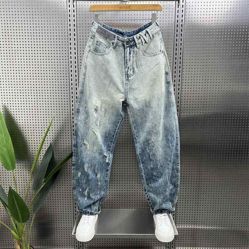 メンズ ファッション 服 用 オシャレ シンプル 大人 かっこいい ストリート 夏コーデ パンツ ズボン 履物 ウォッシュ ラデーション ジーンズ レトロ