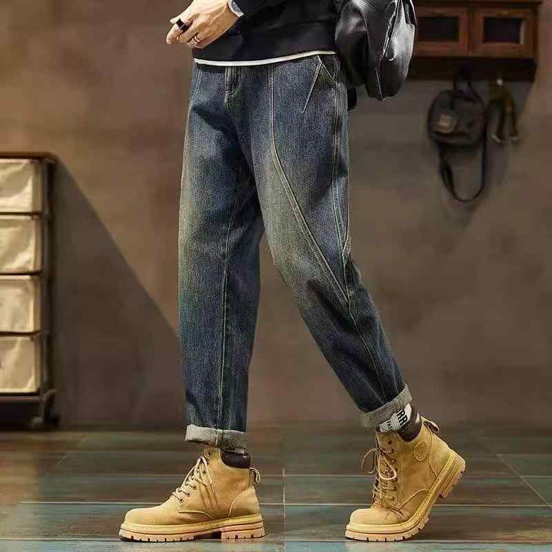 メンズ ファッション 服 用 オシャレ シンプル 大人 かっこいい ストリート 夏コーデ パンツ ズボン 履物 アメリカン ジーンズ カジュアル レトロ ウォッシュ