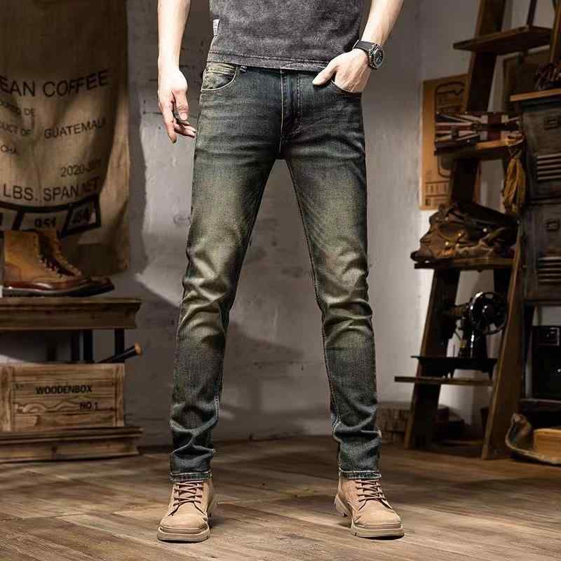 メンズ ファッション 服 用 オシャレ シンプル 大人 かっこいい ストリート 夏コーデ パンツ ズボン 履物 アメリカン スリムフィット 伸縮性 ストレッチ ストレッチ カジュアル ロング パンツ レトロ ウォッシュ