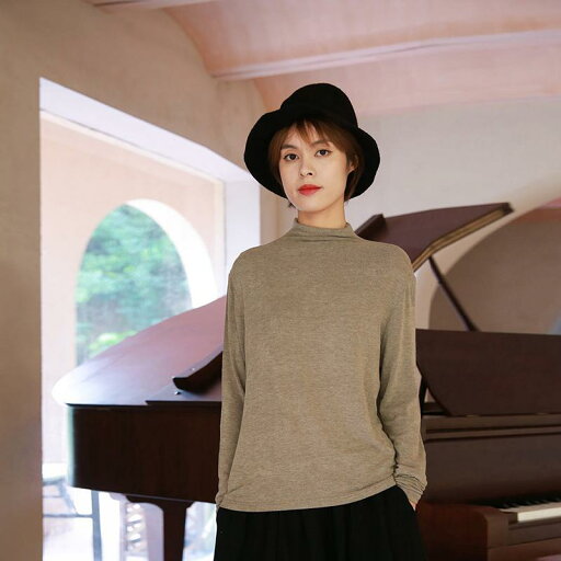 レディース ファッション 服 オシャレ カワイイ 女性用 シンプル 大人カワイイ 大きいサイズ 婦人服 T シャツ レトロ スタイル グレーブラウン レーヨン トップス ハーフ タートルネック ベース レイヤー レディース ファッション 服 オシャレ カワイイ 女性用 シンプル 大人カワイイ 大きいサイズ 婦人服 T シャツ レトロ スタイル グレーブラウン レーヨン トップス ハーフ タートルネック ベース レイヤー