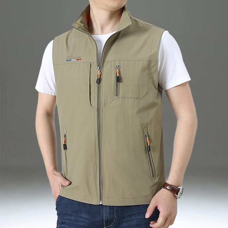 メンズ ファッション 服 男性用 オシャレ シンプル 大人 かっこいい ストリート アウトドア ベスト 大きいサイズ カジュアル スタンドカラー ジャケット 釣り 速乾 ウエスト コート