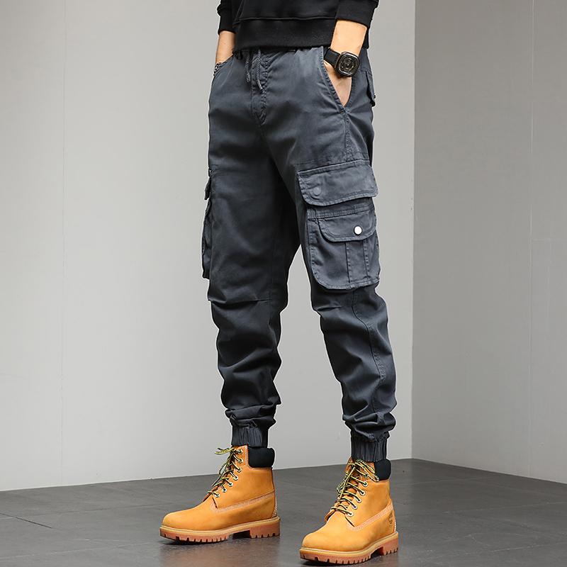 メンズ ファッション 服 男性用 オシャレ シンプル 大人 かっこいい ストリート アウトドア ゆったり 袖口 アメリカン 綿 カジュアル マルチ ポケット 登山 パラシュート 部隊 パンツ