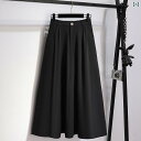 レディース ファッション 服 オシャレ カワイイ 女性用 シンプル 大人カワイイ 大きいサイズ 婦人服 Aライン スカート ハイウエスト スリム ミドル丈 テクスチャー ド ハイエンド アンブレラ スカート