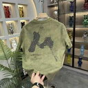 メンズ ファッション 服 用 オシャレ シンプル 大人 かっこいい ストリート 夏コーデ トップス アメリカン レトロ ウォッシュ シャツ カジュアル ラウンドネック トップス T
