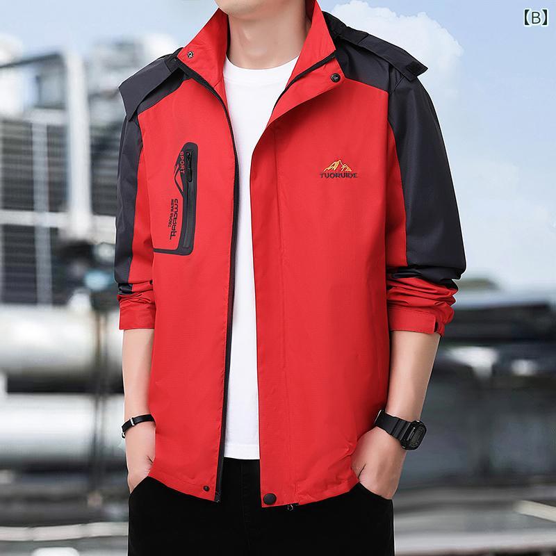 メンズ ファッション 服 用 オシャレ シンプル 大人 かっこいい ストリート 夏コーデ トップス ジャケット 取外し可能 アウター ウェア ウィンドブレーカー