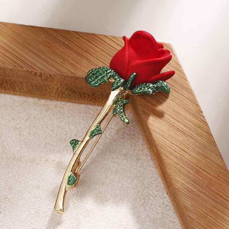 アクセサリー レディース ファッション 小物 上品スタイル コーディネート パーティー アイテム バラ レトロ 花 ブローチ(4)