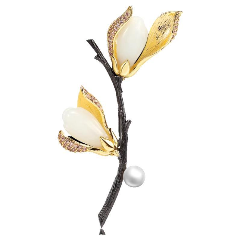 アクセサリー レディース ファッション 小物 上品スタイル コーディネート パーティー アイテム 白 ブローチ コサージュ レトロ ピンブローチ(4)