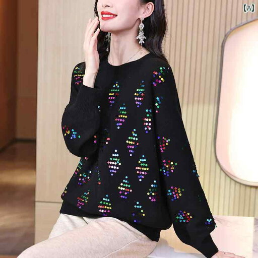 レディース ファッション 服 オシャレ カワイイ 女性用 シンプル 大人カワイイ 大きいサイズ 婦人服 セーター スタイル スパンコール スタイル ウール セーター レディース ファッション 服 オシャレ カワイイ 女性用 シンプル 大人カワイイ 大きいサイズ 婦人服 セーター スタイル スパンコール スタイル ウール セーター
