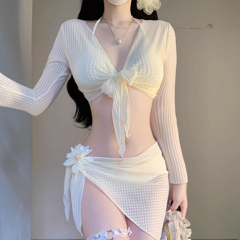 夏コーデ レディース ファッション 服 オシャレ カワイイ 女性用 シンプル 大人カワイイ ビキニ 水着 ギャザー セクシー リゾート ビーチ 日焼け防止