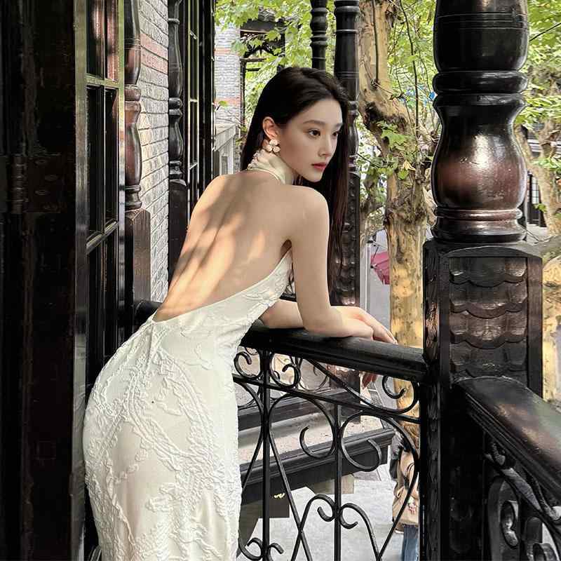 モーニング ガウン チャイナドレス ハイエンド 軽量 パーティー ホルターネック